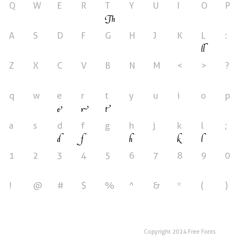 Character Map of LeeAnn Alternates Alternates