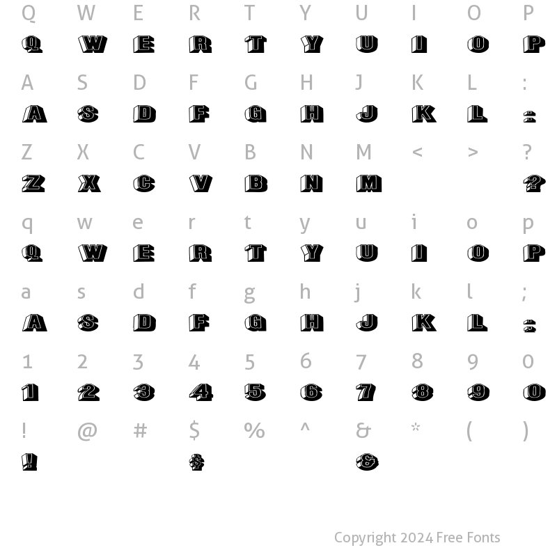 Character Map of LeeCaps Ex Regular