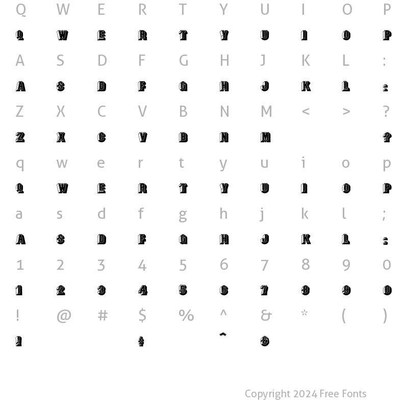 Character Map of Leecaps Regular