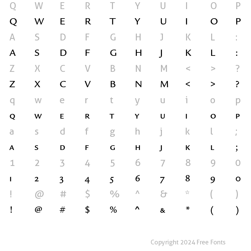 Character Map of LegacySansEF SC Medium