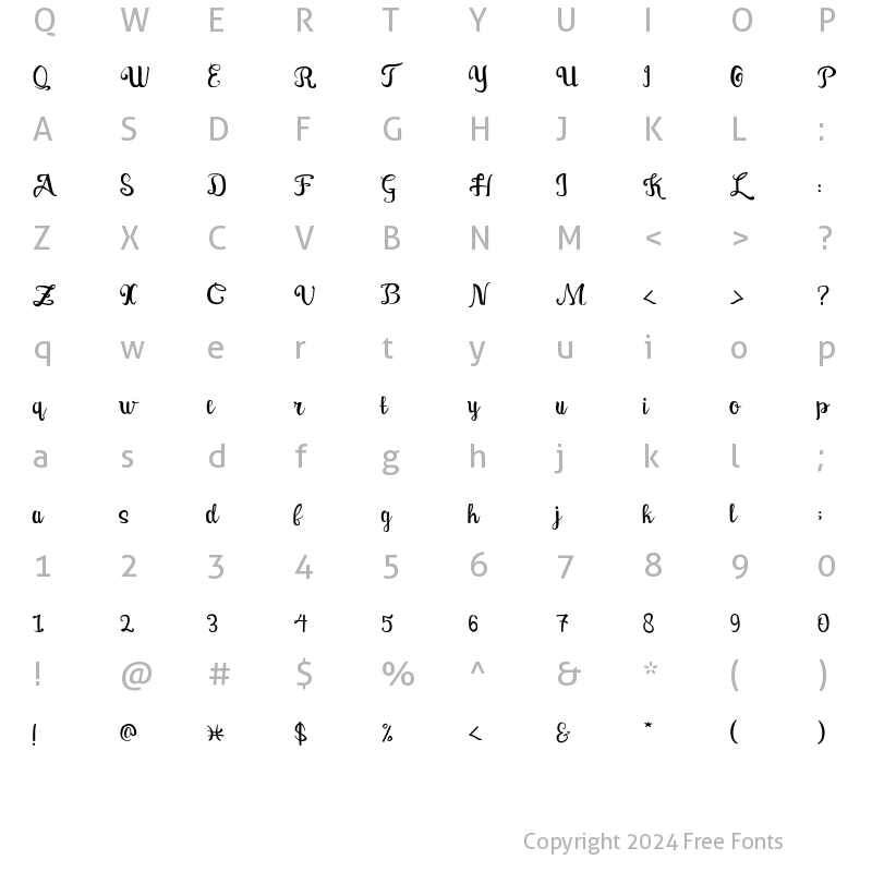 Character Map of Leganttis Regular