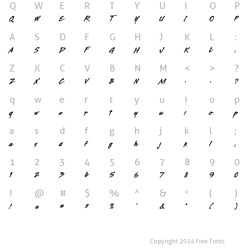 Character Map of Legault Std Bold