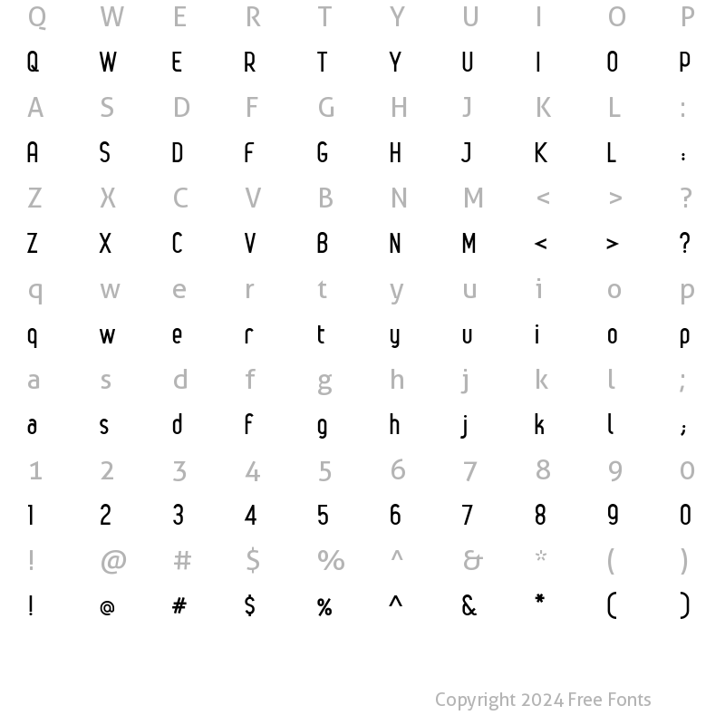 Character Map of LegerBold Regular