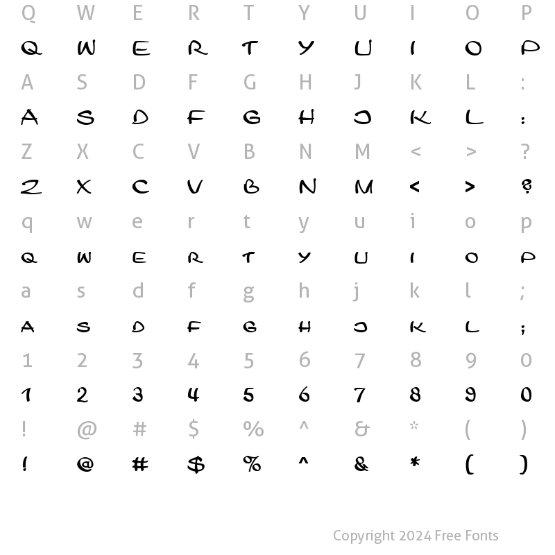 Character Map of LegerSCD Regular