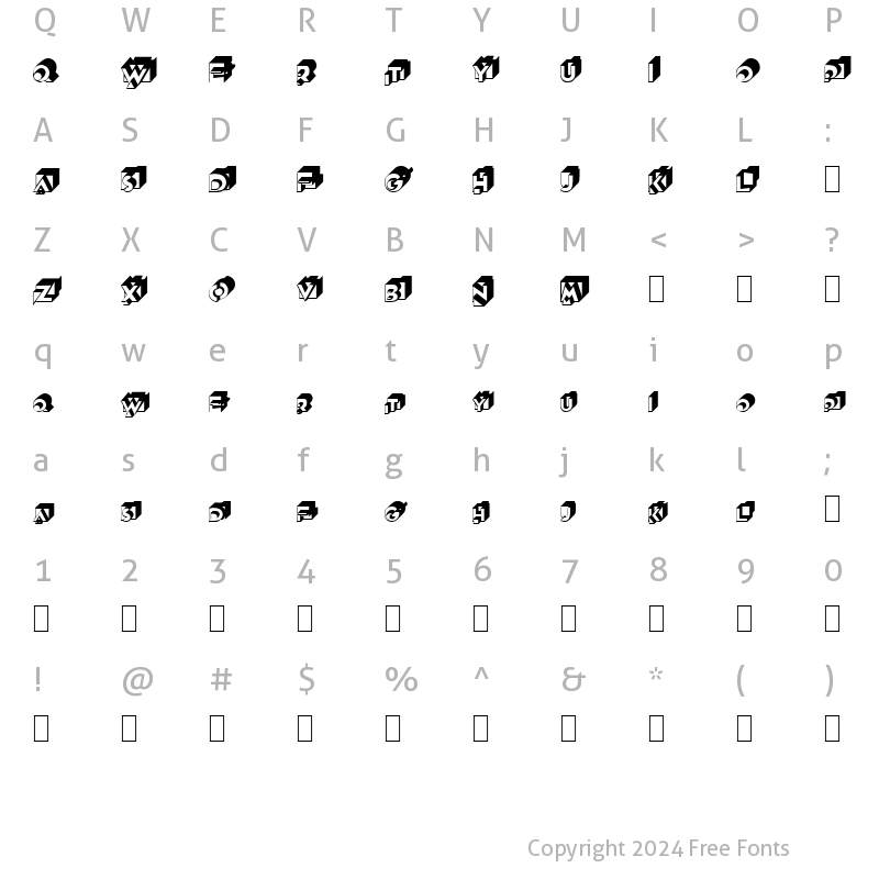 Character Map of Leggo 1 Regular