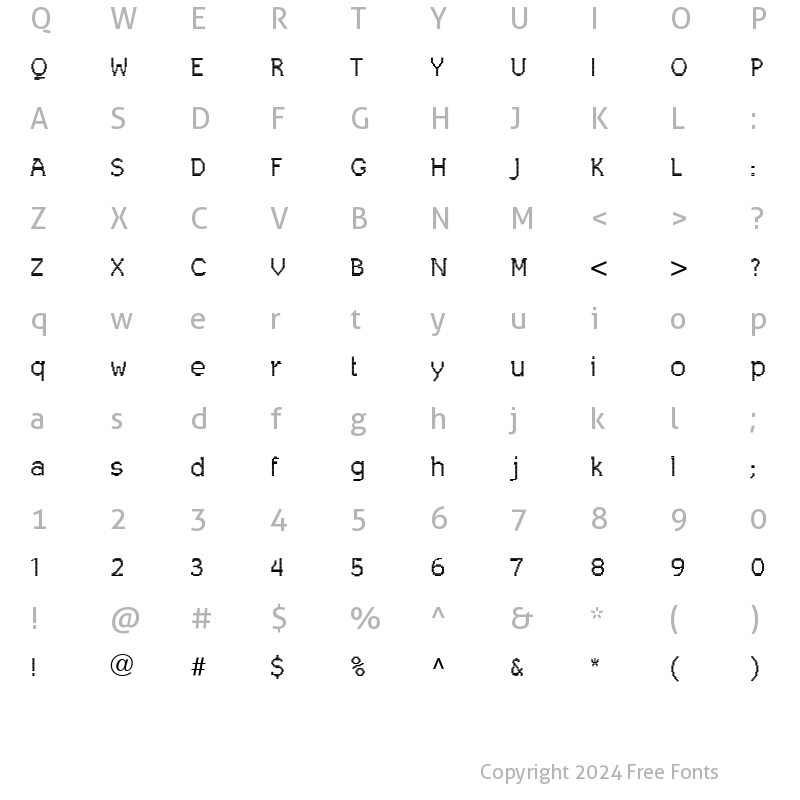 Character Map of Leggodt LT Two Regular