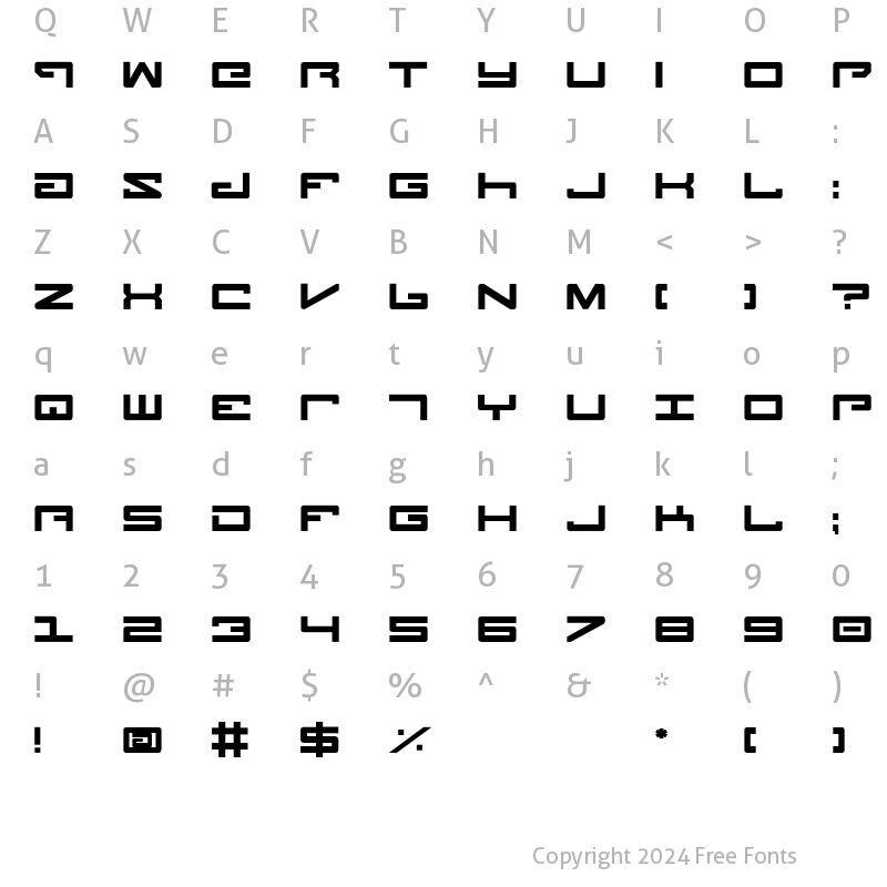 Character Map of Legion Bold Bold