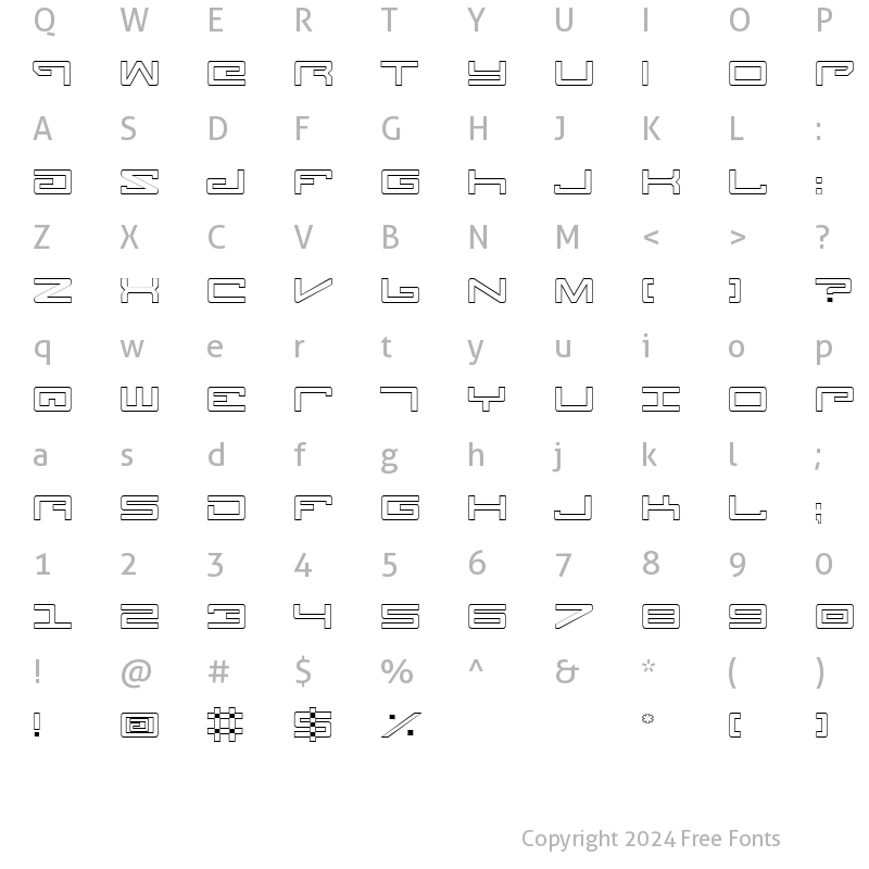 Character Map of Legion Outline Outline