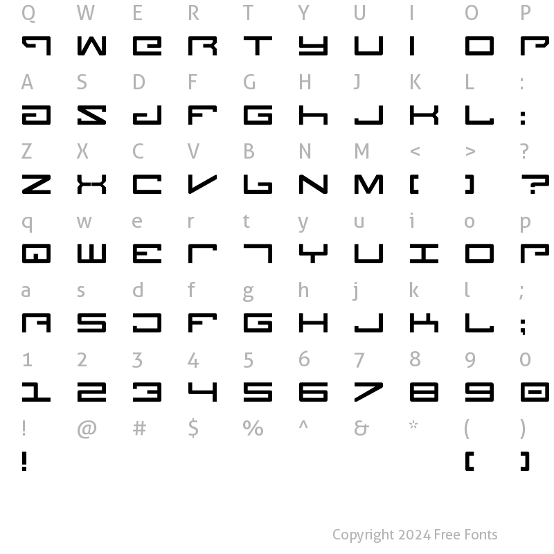 Character Map of Legion Regular