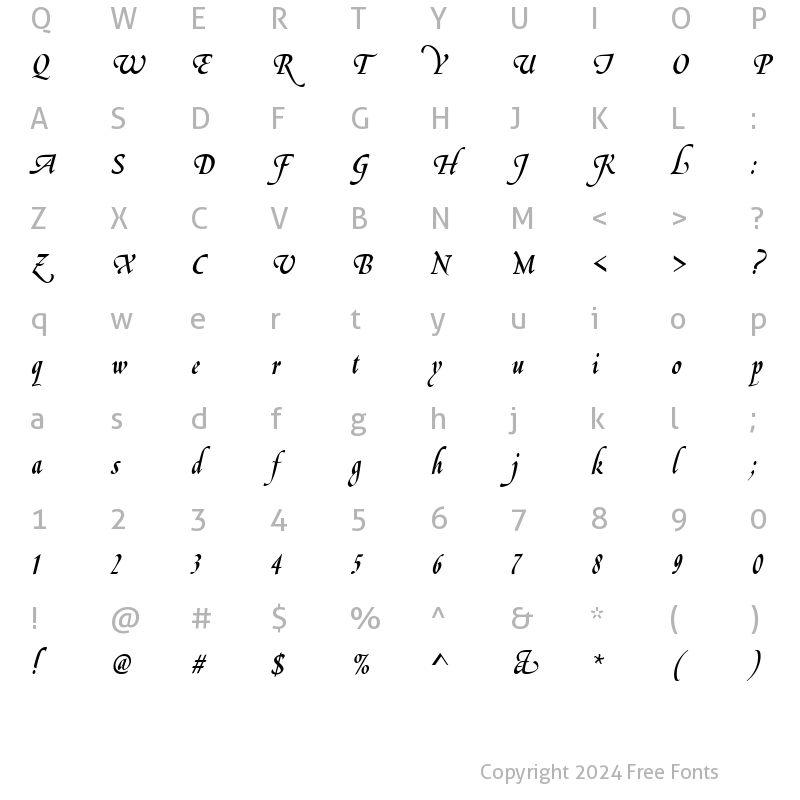 Character Map of LeGriffeD Regular