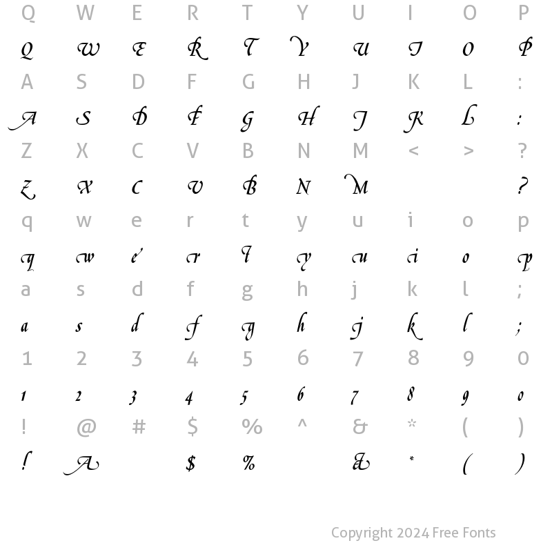 Character Map of LeGriffeEF-AlternateOne Regular