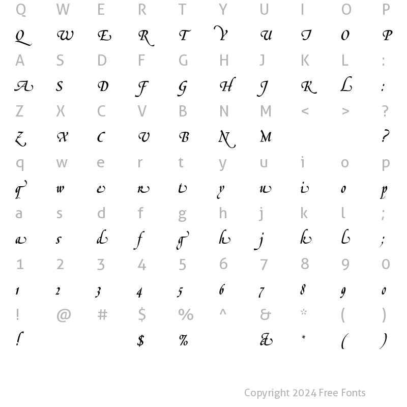 Character Map of LeGriffeEF-AlternateTwo Regular