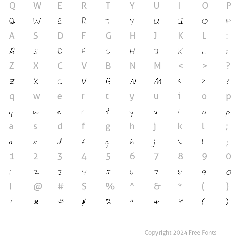 Character Map of LEHN004 Regular