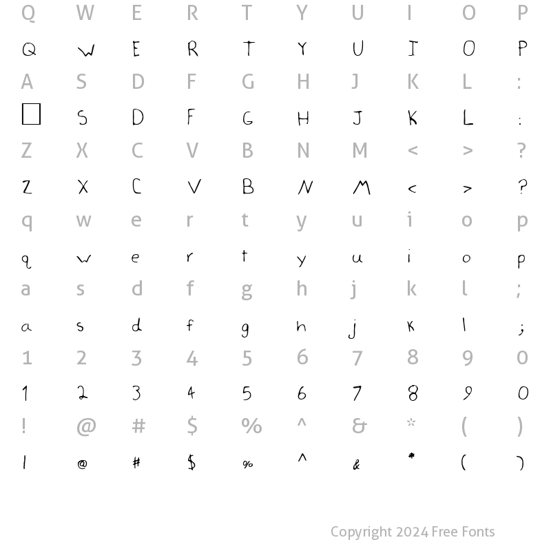 Character Map of LEHN011 Regular