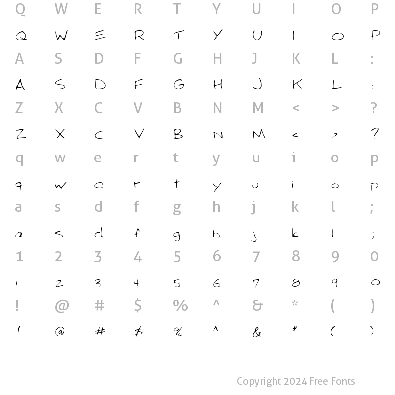 Character Map of LEHN012 Regular