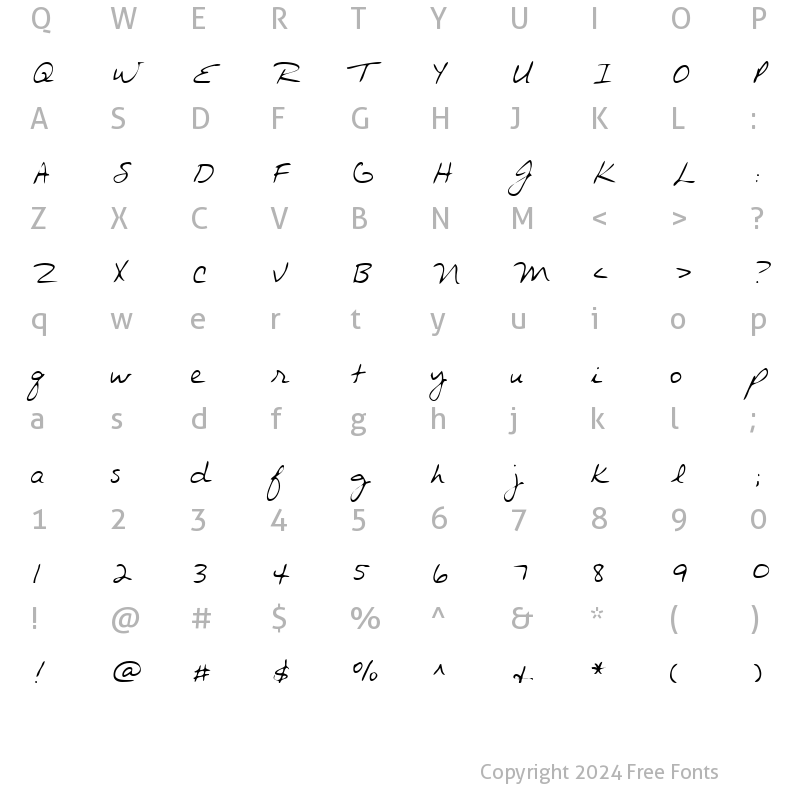 Character Map of LEHN014 Regular