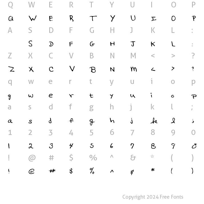 Character Map of LEHN017 Regular