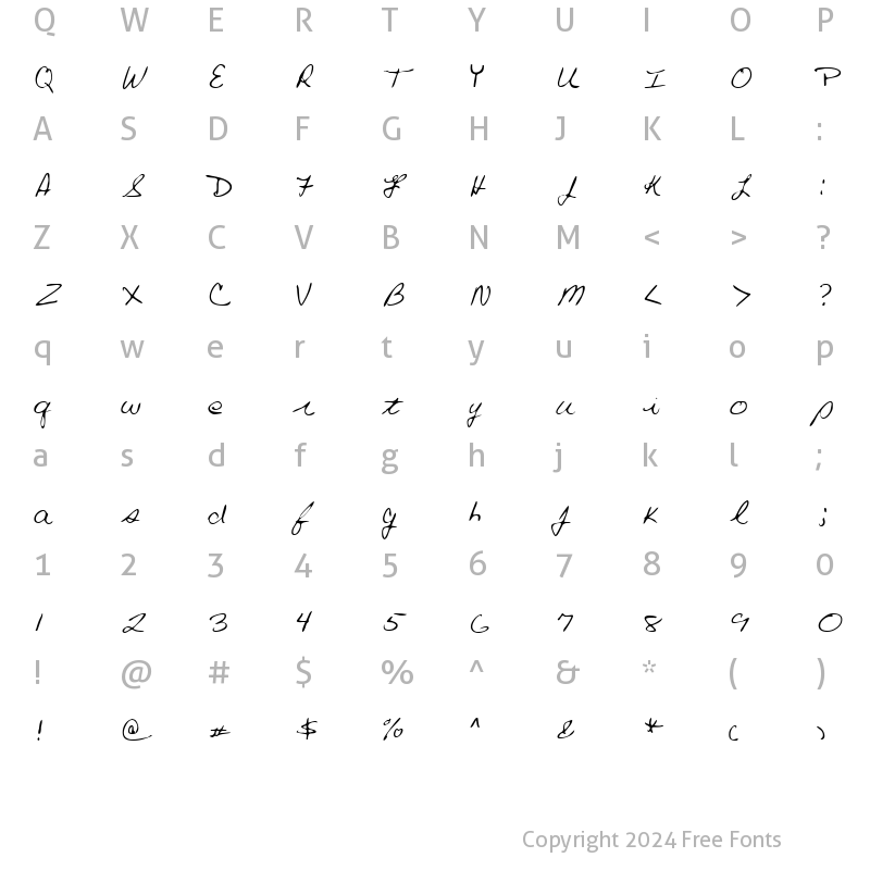 Character Map of LEHN019 Regular