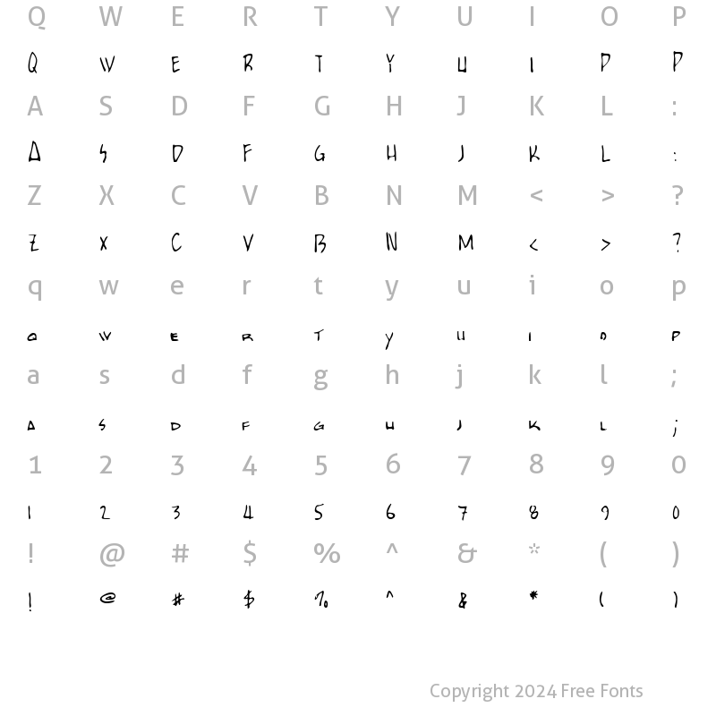 Character Map of LEHN025 Regular