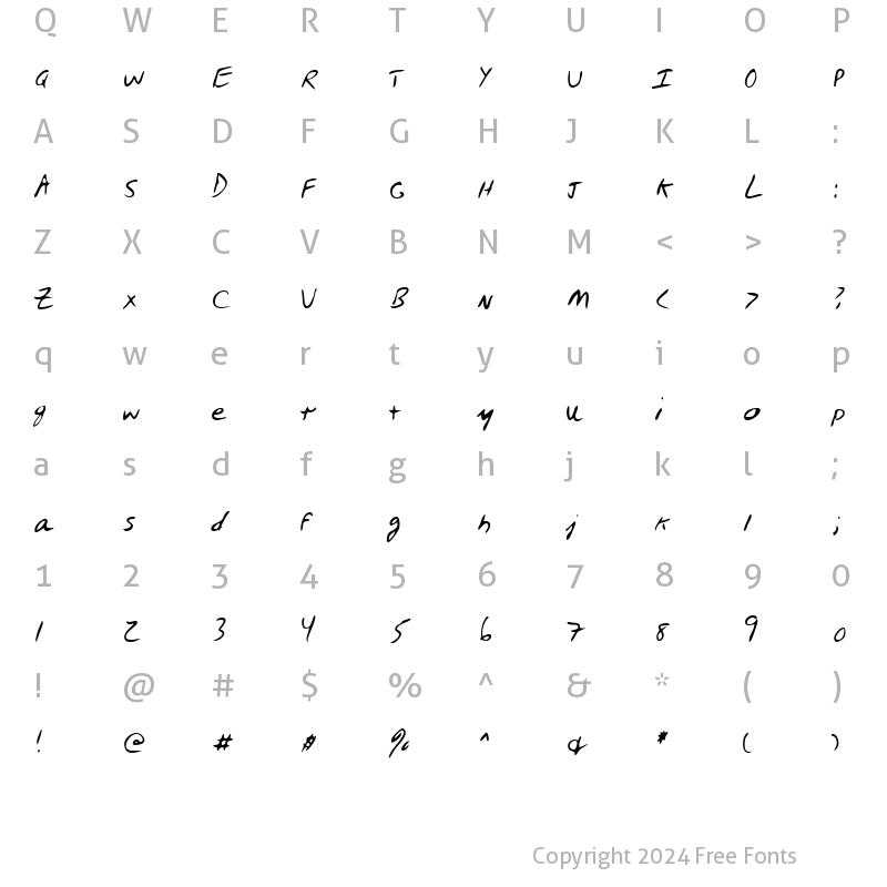 Character Map of LEHN027 Regular