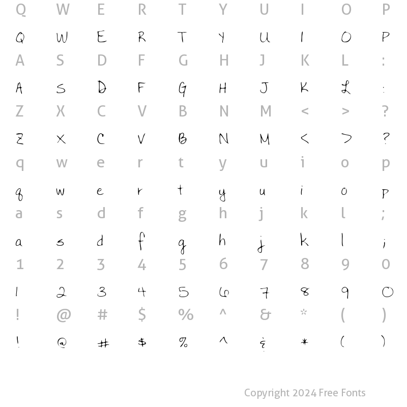 Character Map of LEHN030 Regular