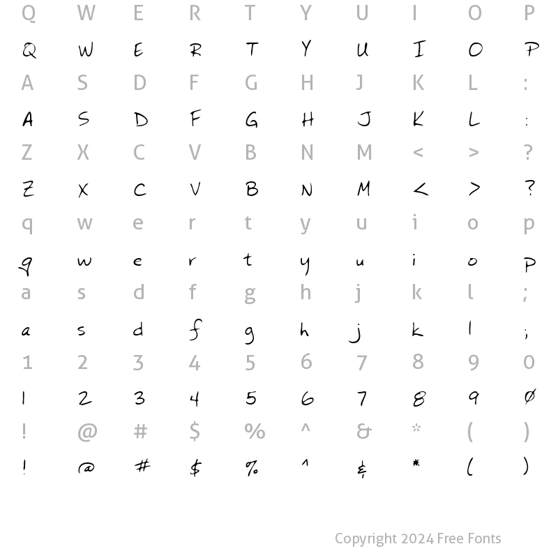 Character Map of LEHN073 Regular