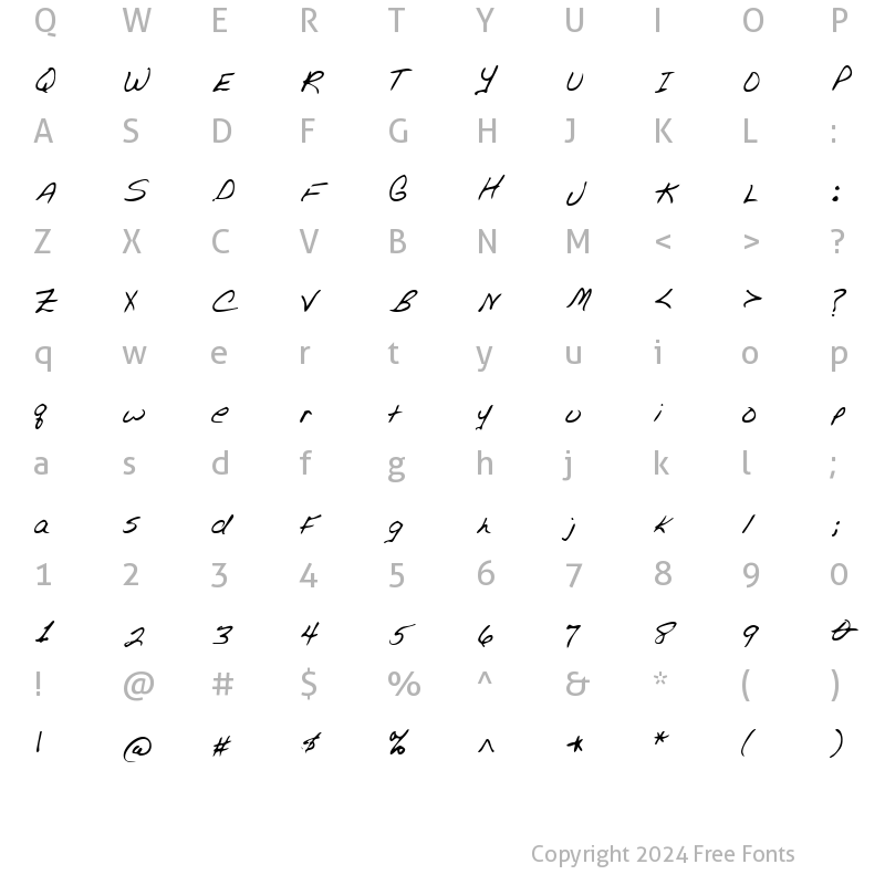 Character Map of LEHN076 Regular