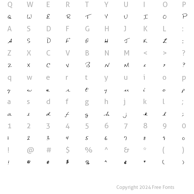 Character Map of LEHN080 Regular