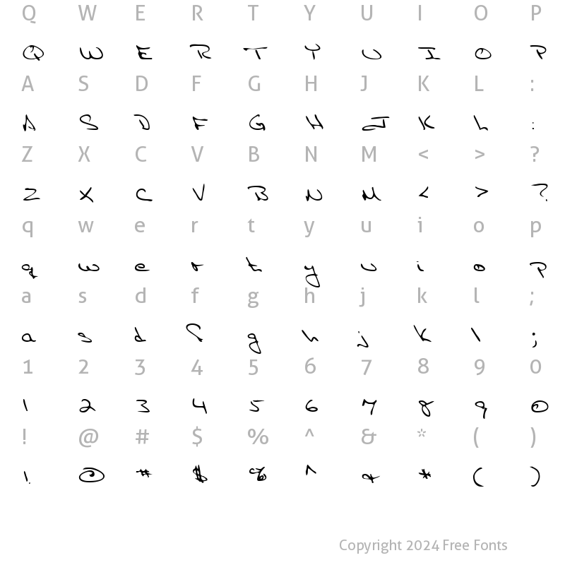 Character Map of LEHN087 Regular