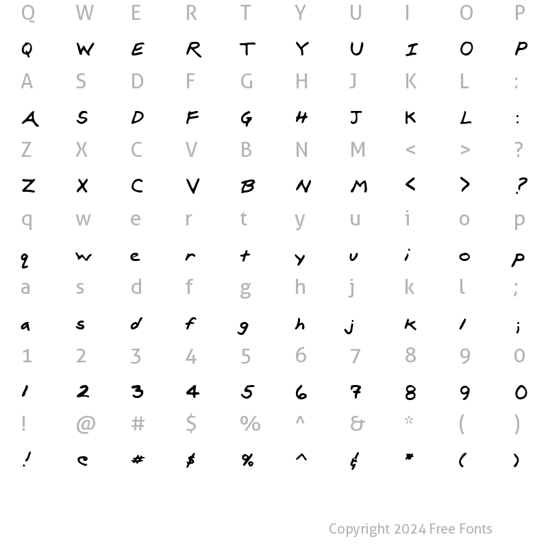 Character Map of LEHN100 Regular