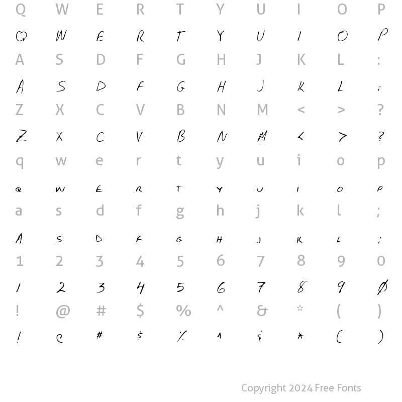 Character Map of LEHN102 Regular