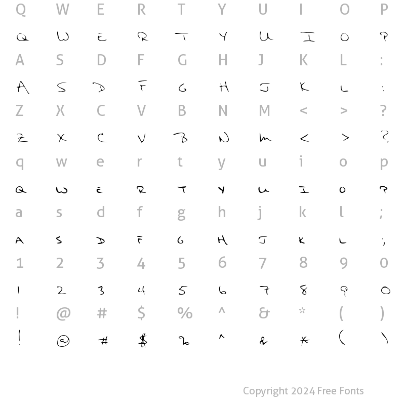 Character Map of LEHN103 Regular