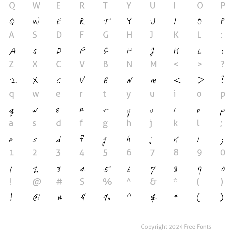 Character Map of LEHN104 Regular