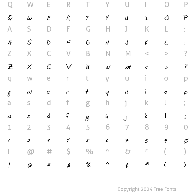 Character Map of LEHN105 Regular