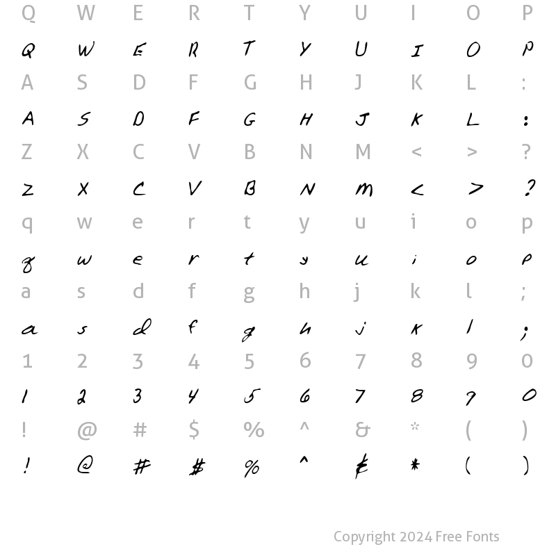 Character Map of LEHN106 Regular