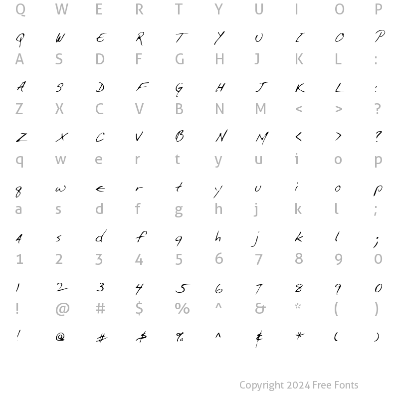 Character Map of LEHN114 Regular