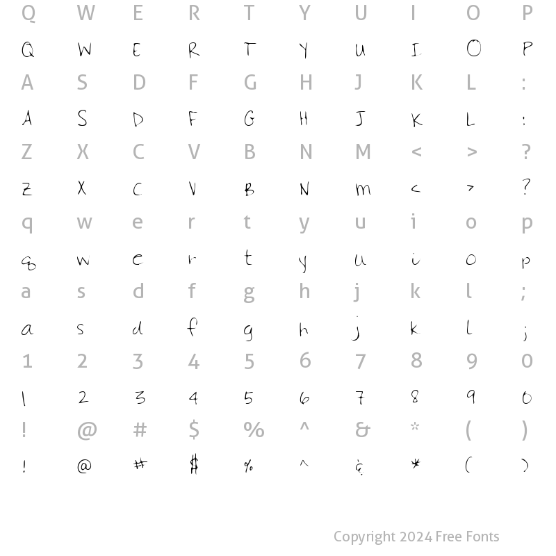 Character Map of LEHN115 Regular