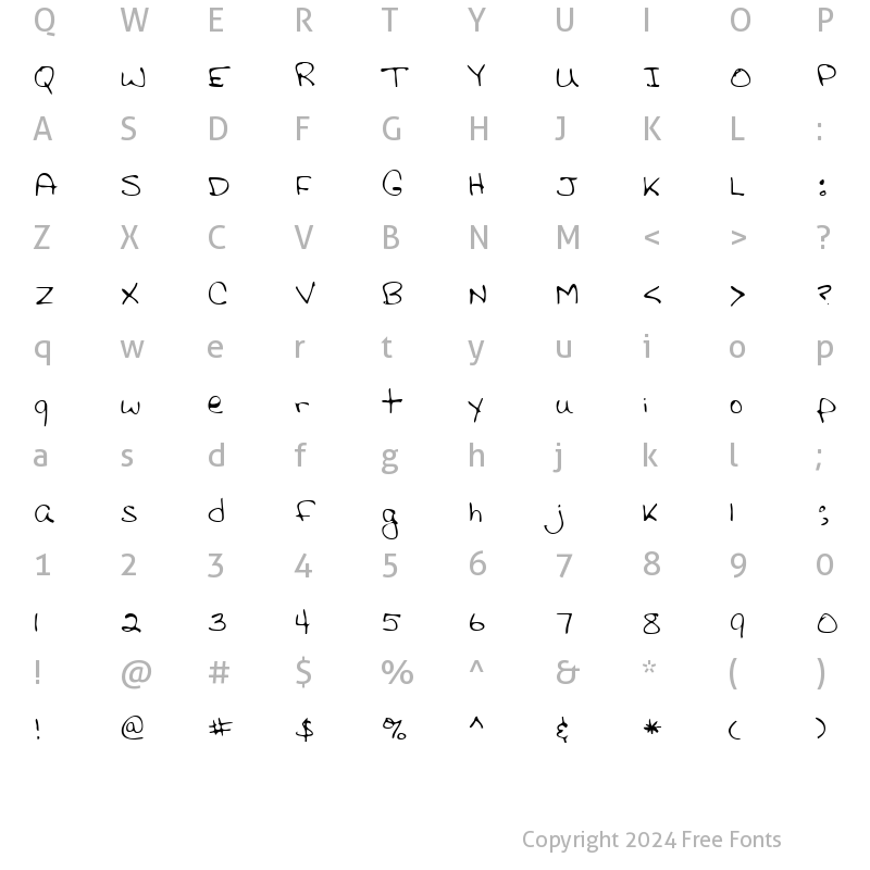 Character Map of LEHN116 Regular