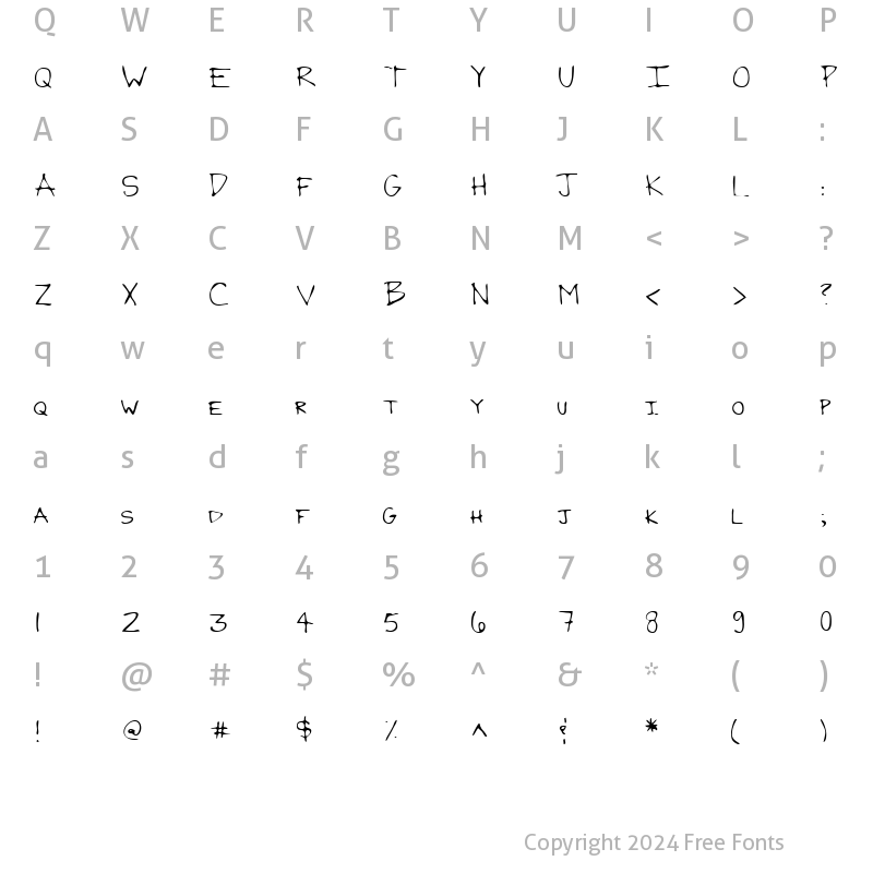 Character Map of LEHN120 Regular