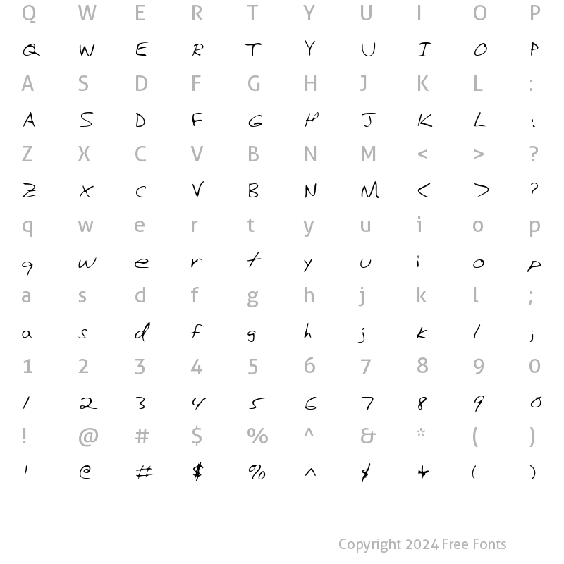 Character Map of LEHN123 Regular