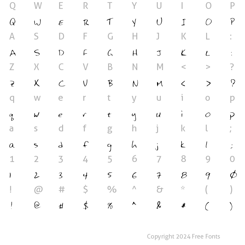 Character Map of LEHN125 Regular