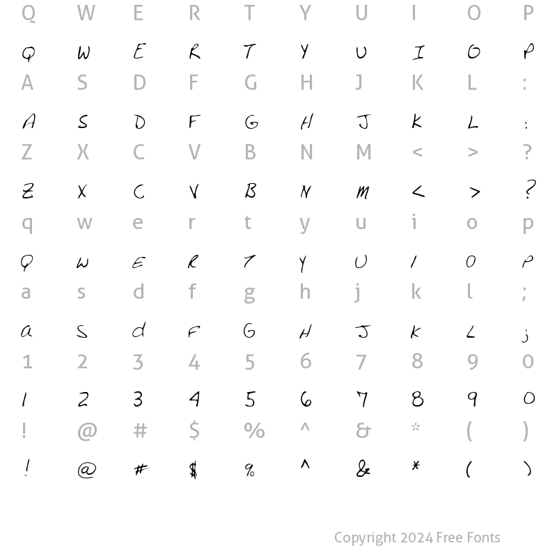 Character Map of LEHN130 Regular