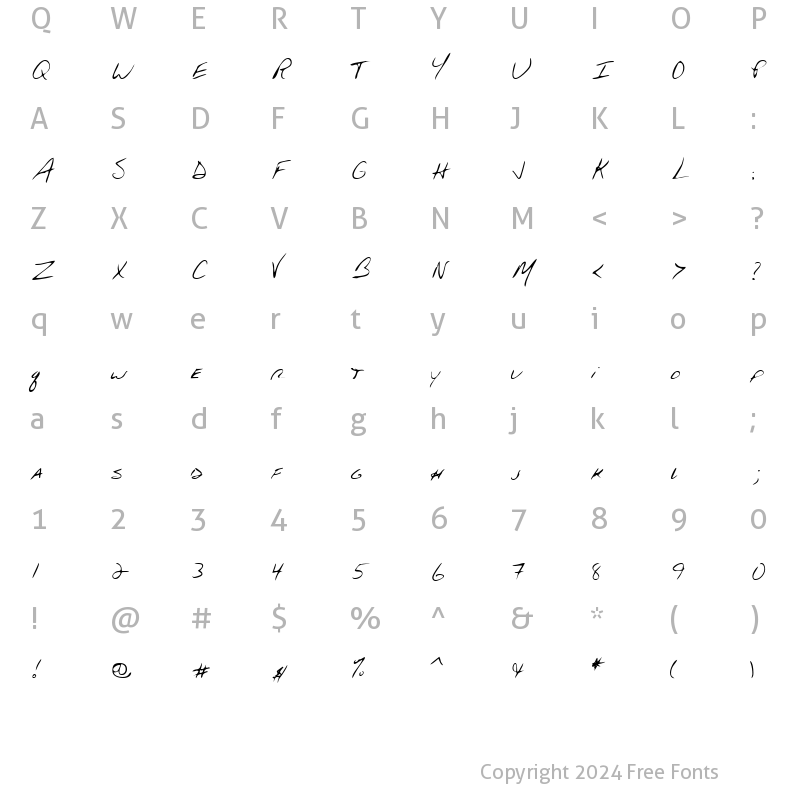 Character Map of LEHN132 Regular