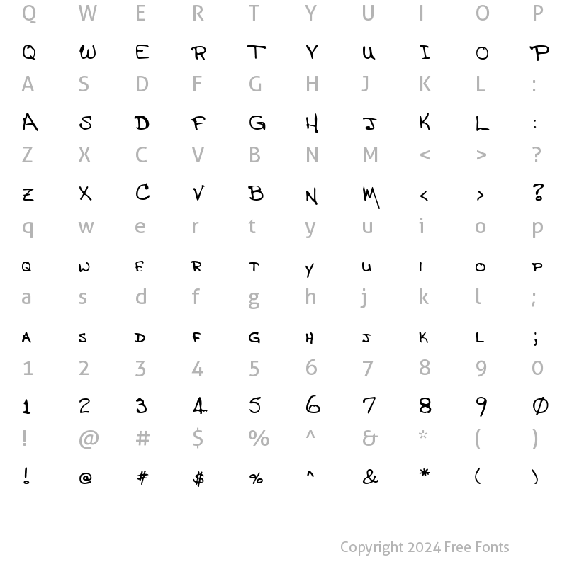 Character Map of LEHN139 Regular