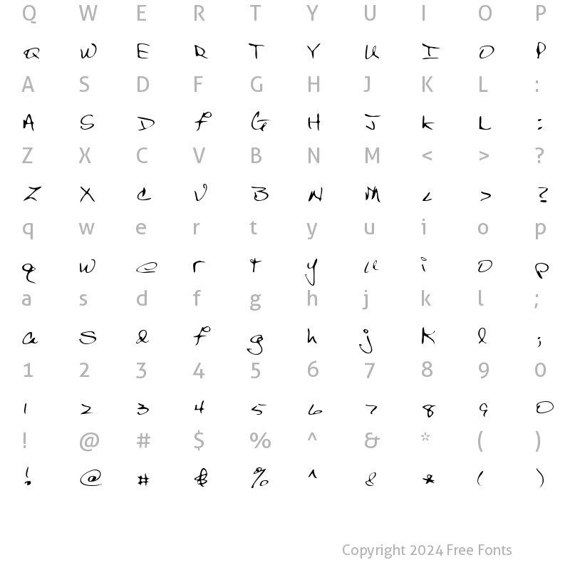 Character Map of LEHN150 Regular