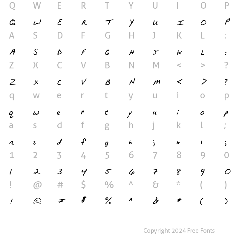 Character Map of LEHN152 Regular