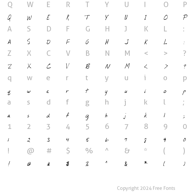 Character Map of LEHN155 Regular