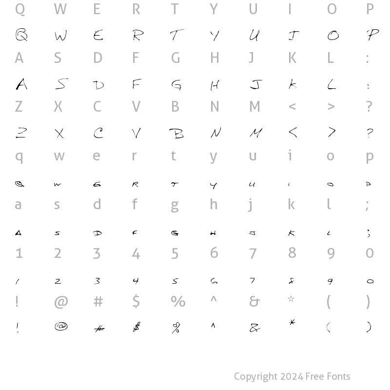 Character Map of LEHN156 Regular