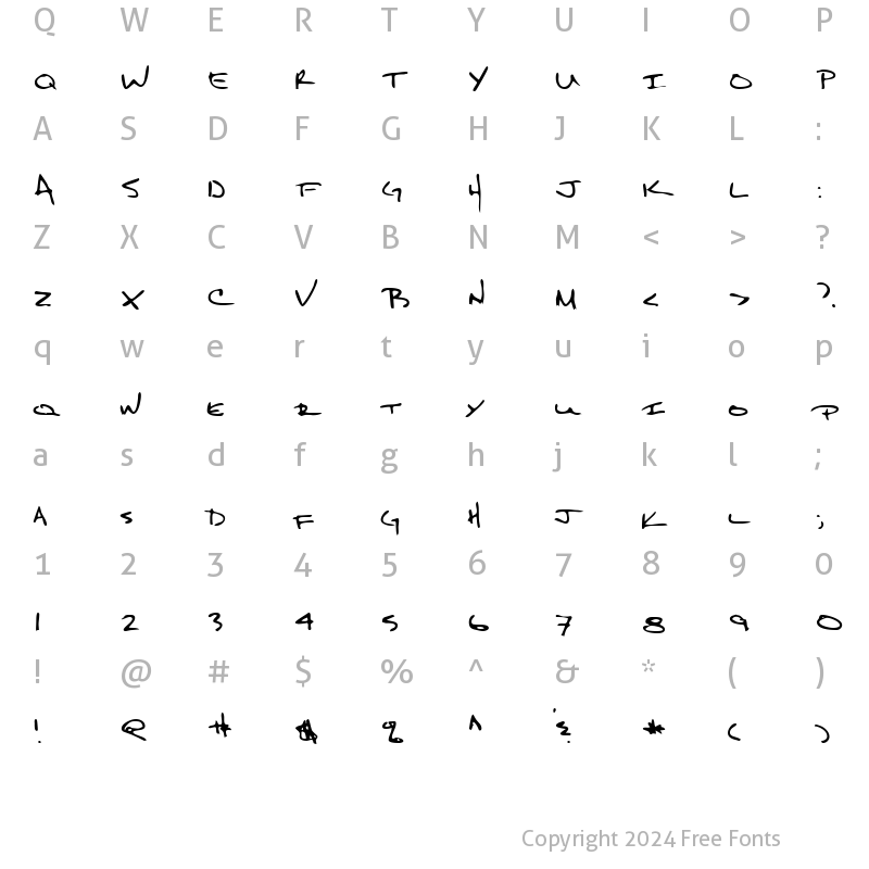 Character Map of LEHN159 Regular