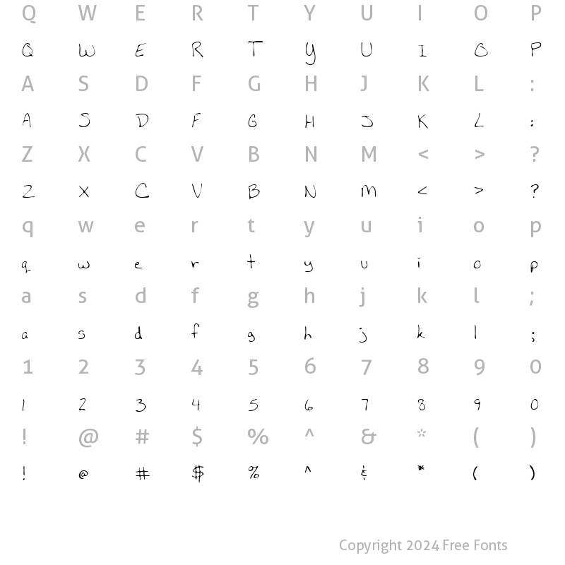 Character Map of LEHN160 Regular